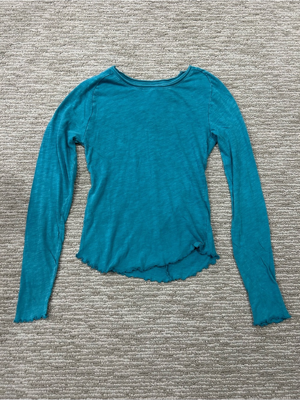 We the Free Free People NWOT Long-Sleeve Lightweight Slub Knit Top in Teal